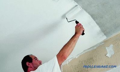 Vopsirea tavanului cu mâinile proprii cu cretă sau vopsea pe bază de apă + Video