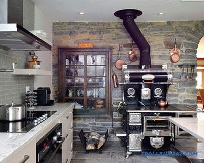 Piatra în interiorul bucătăriei - ideea de finisare bucătărie cu piatră decorativă