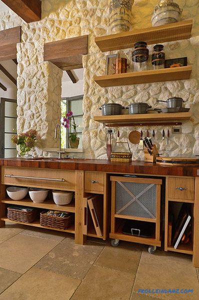Piatra în interiorul bucătăriei - ideea de finisare bucătărie cu piatră decorativă