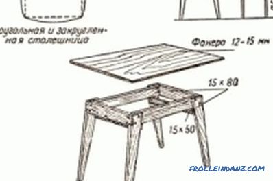 Masă pentru bucătărie - instrucțiuni pentru realizarea, desenele și schemele de asamblare (video)