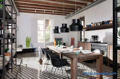 Bucătărie în stil loft - 100 de idei de interior cu fotografii