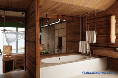 Tavanul din lemn în baie face-l singur