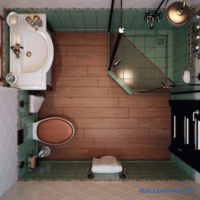 Interiorul mic de baie - design baie